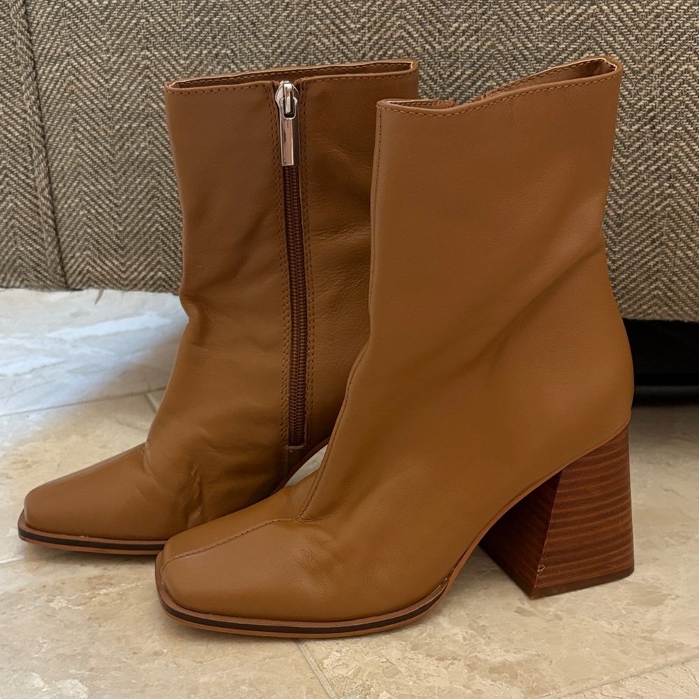 Tuckernuck Brown Leather Upper Heeled Boots
